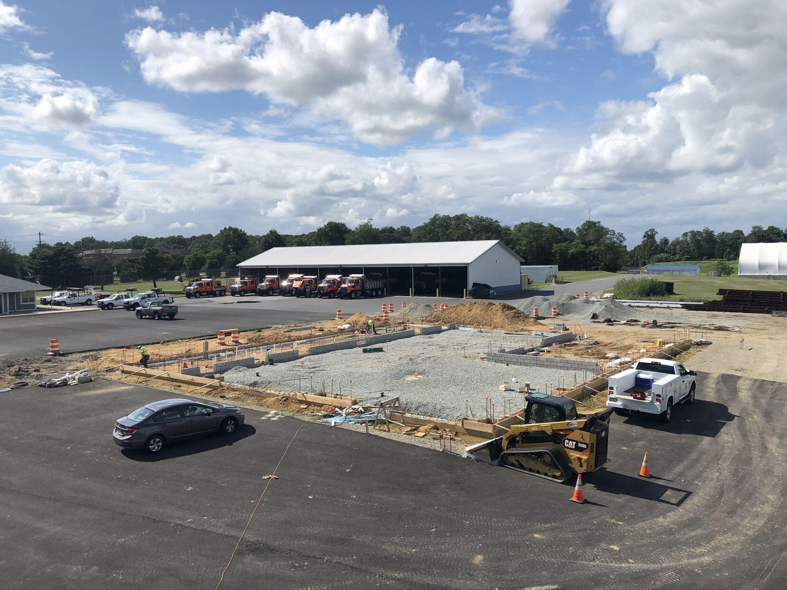 Steel construction work on a larger commercial project